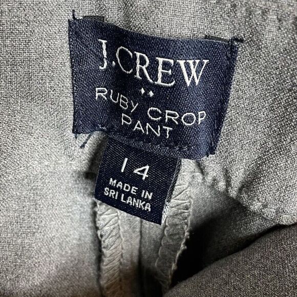 J.CREW Ruby Pants Women 14 Slim Cropped NEW Gray Stretch Twill J5292 - Picture 9 of 13